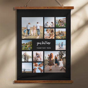 Modern Personalized Photo Collage Hanging Tapestry