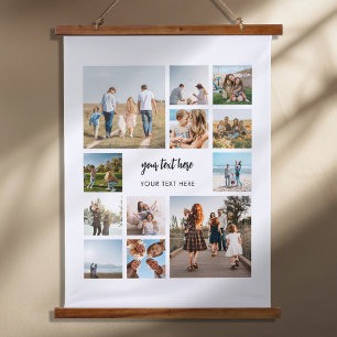 Modern Personalized Photo Collage Hanging Tapestry