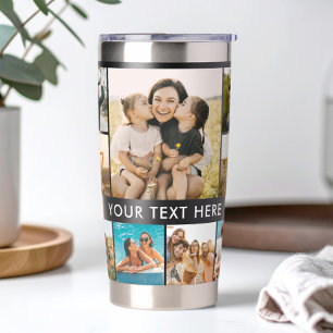 Modern Personalized Photo Collage Insulated Tumbler