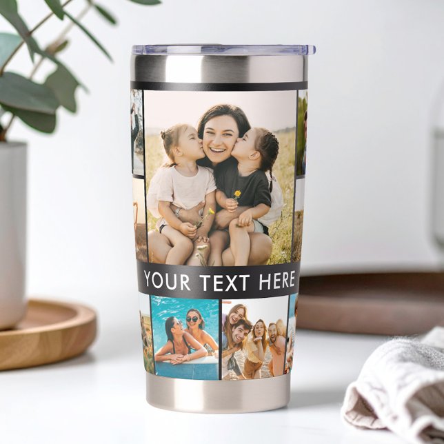 Modern Personalized Photo Collage Insulated Tumbler (Creator Uploaded)