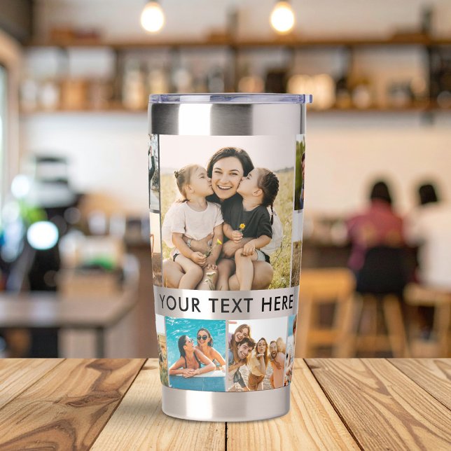 Modern Personalized Photo Collage Insulated Tumbler (Creator Uploaded)