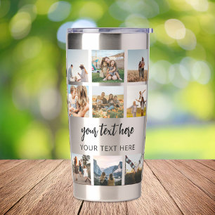 Modern Personalized Photo Collage Insulated Tumbler