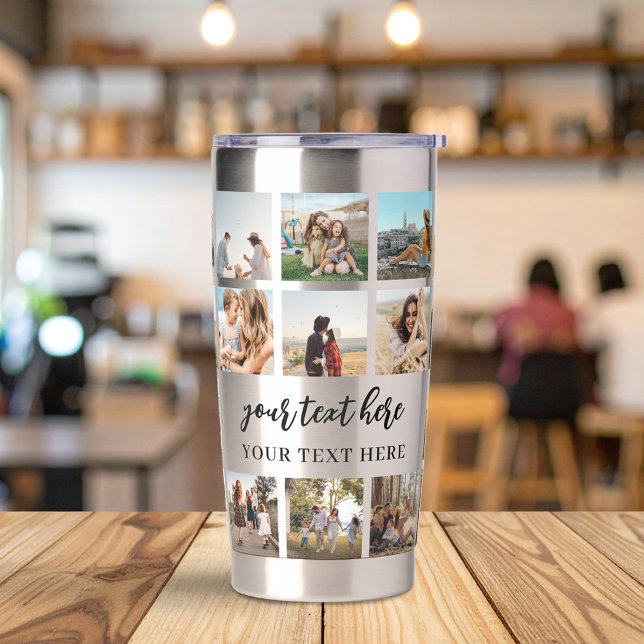 Modern Personalized Photo Collage Insulated Tumbler (Creator Uploaded)
