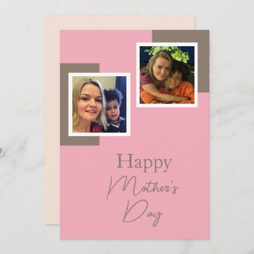 Modern Personalized Photo Collage Mothers Day Thank You Card