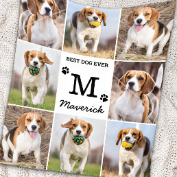 Modern Personalized Photo Collage Pet Dog Lover  Fleece Blanket