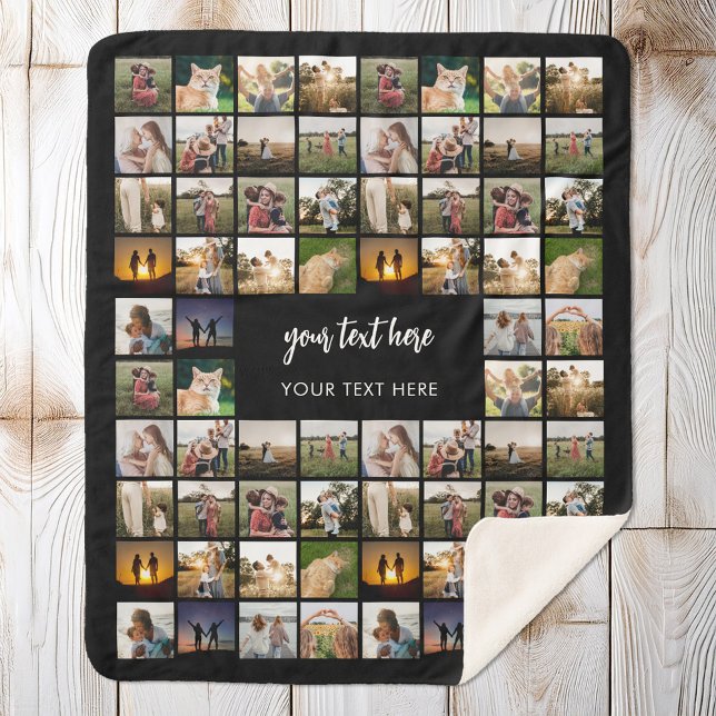 Modern Personalized Photo Collage Sherpa Blanket (Creator Uploaded)