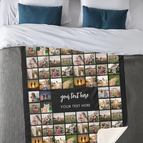 Modern Personalized Photo Collage Sherpa Blanket