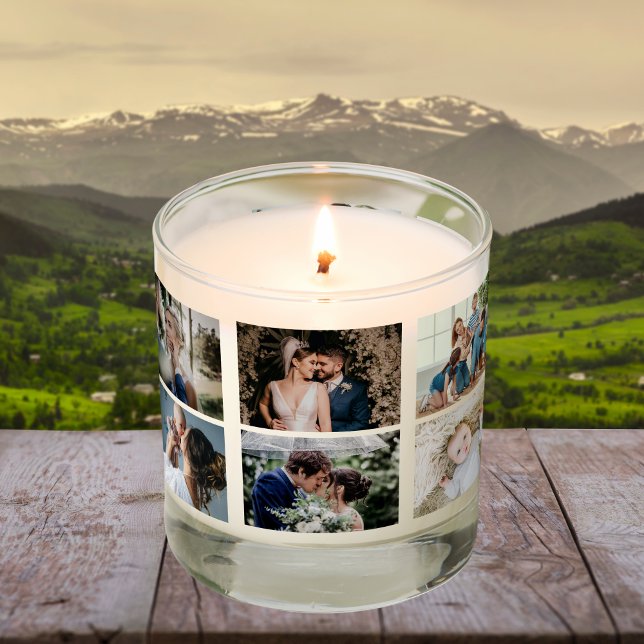 Modern Personalized Photo Collage Template Photos Scented Candle (Creator Uploaded)