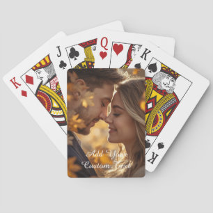 Modern Personalized Photo & Custom Text Poker Cards