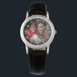 Modern Personalized Photo & Custom Text Women's Watch<br><div class="desc">Create a meaningful and stylish keepsake with this personalized watch for women featuring a fully customizable photo design. The watch face highlights your favorite image, surrounded by a sleek layout with clear numerals for a classic yet modern look. Perfect for celebrating special moments, the design allows you to add custom...</div>