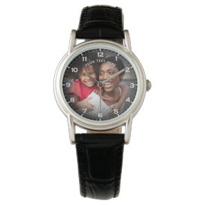 Modern Personalized Photo & Custom Text Women's Watch
