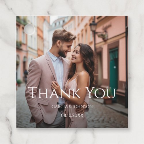 Modern Personalized Photo Favor Tags