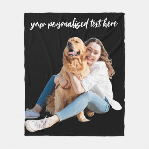 Modern Personalized Photo Fleece Blanket