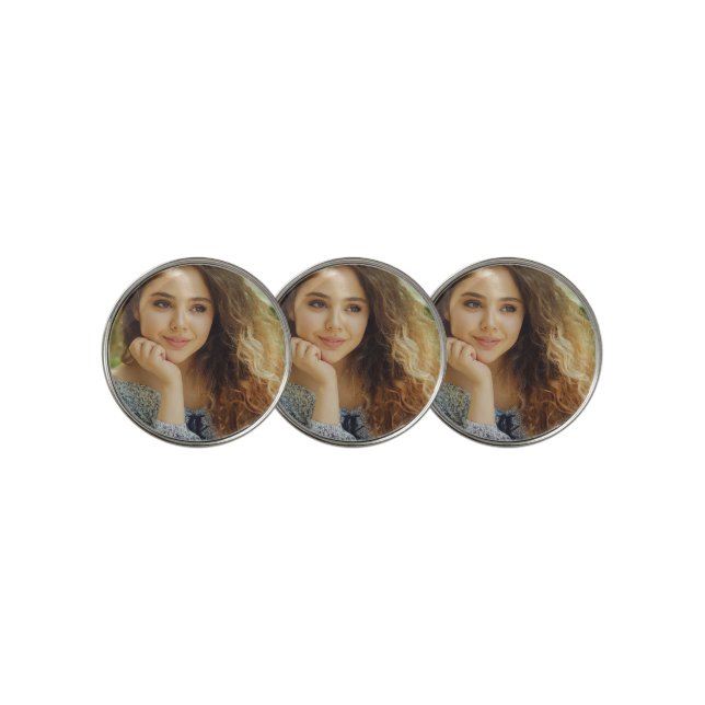 Modern Personalized Photo Golf Ball Marker (3 Up)