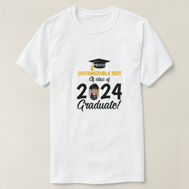 Modern Personalized photo Graduation Family   T-Shirt (Design Front)