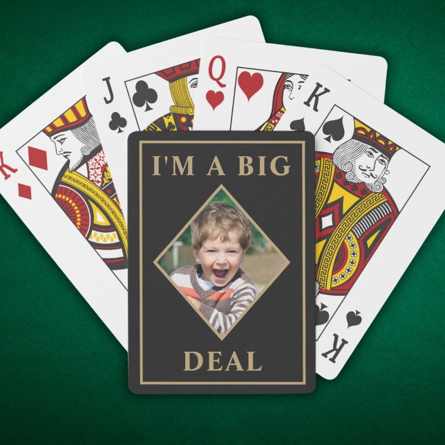 Modern Personalized Photo Keepsake I'm A Big Deal Poker Cards (Creator Uploaded)