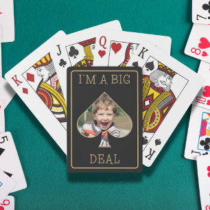 Modern Personalized Photo Keepsake I'm A Big Deal Poker Cards