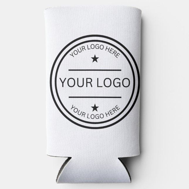 Modern Personalized Photo Logo wedding favor Gift Seltzer Can Cooler (Front)