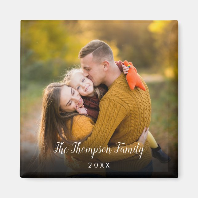 Modern Personalized Photo Magnet (Front)