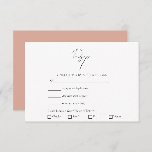 Modern Personalized Photo Meal Choice Wedding  RSVP Card