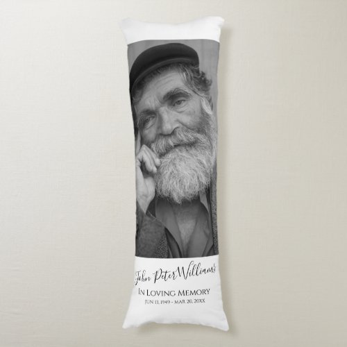 Modern Personalized Photo Memorial Body Pillow
