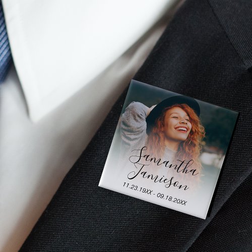 Modern Personalized Photo Memorial Button