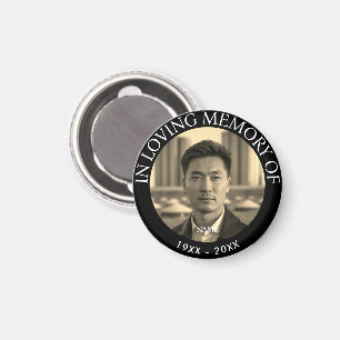 Modern Personalized Photo Memorial Death Magnet