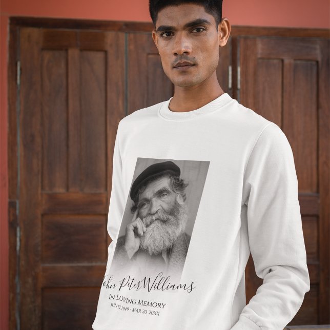 Modern Personalized Photo Memorial Sweatshirt (Creator Uploaded)