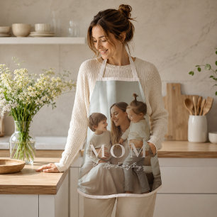Modern Personalized Photo MOM Apron