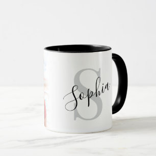 Modern Personalized Photo Monogram Mug