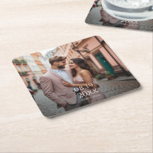 Modern Personalized Photo Paper Coaster