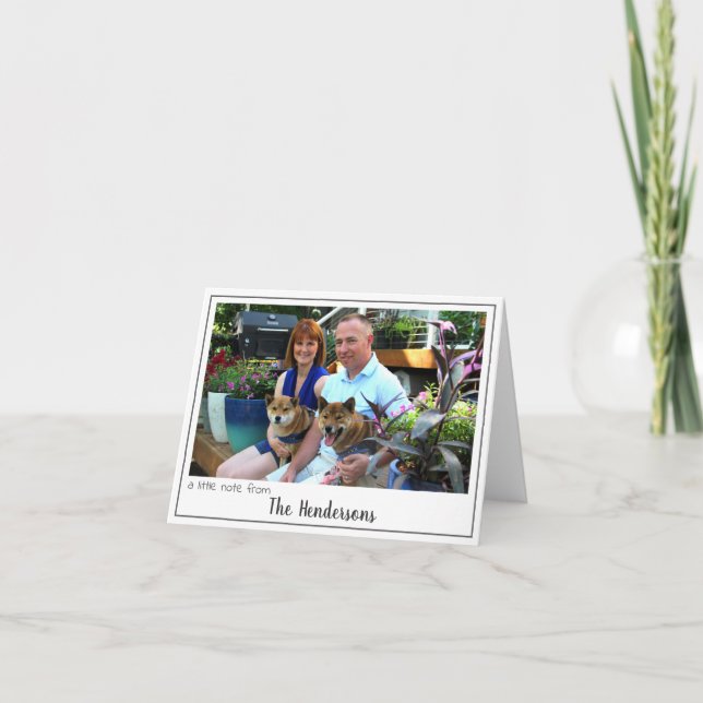 Modern Personalized Photo Stationery Note Card (Front)