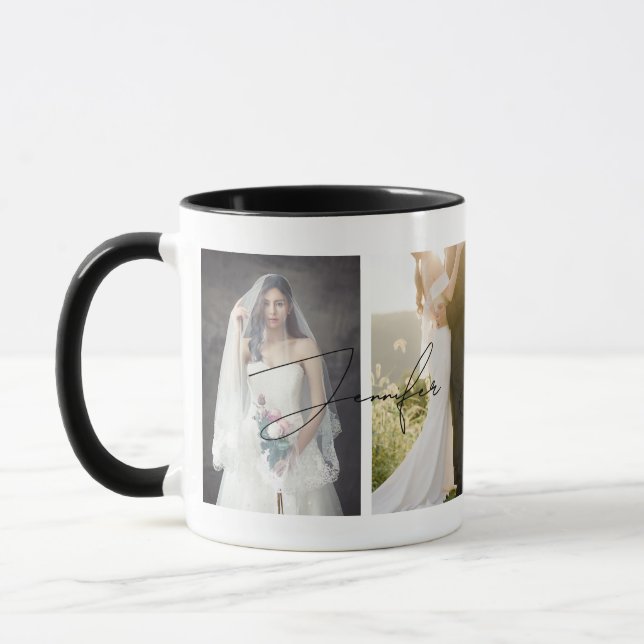 Modern Personalized Photo Wedding Elegant Mug (Left)