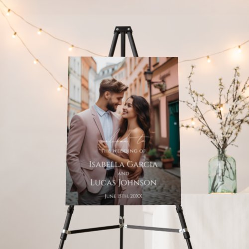 Modern Personalized Photo Wedding Sign