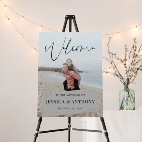 Modern Personalized Photo Wedding Welcome Sign