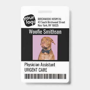    Modern Personalized Physician Assistant ID Card Badge