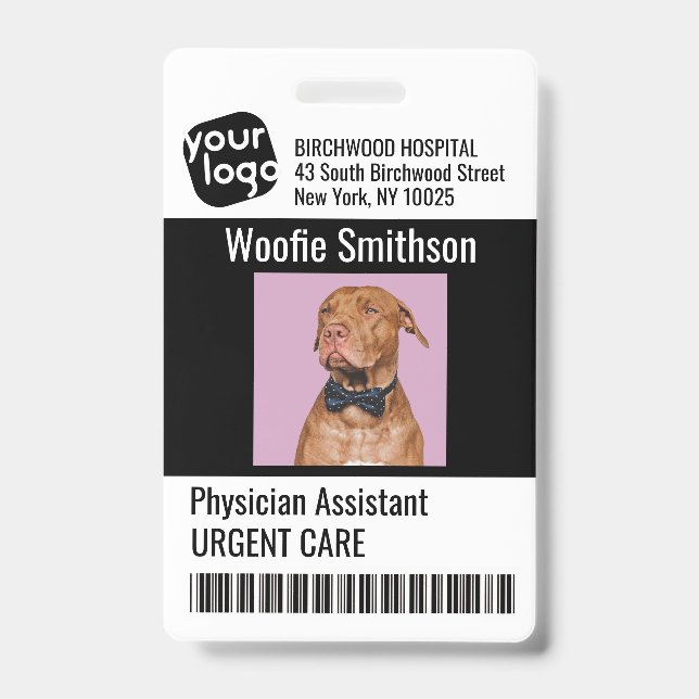    Modern Personalized Physician Assistant ID Card Badge (Front)