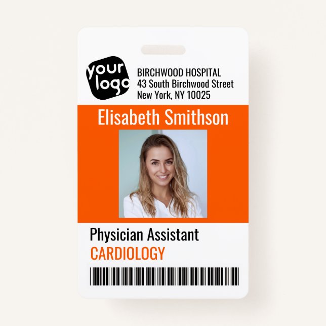    Modern Personalized Physician Assistant ID Card Badge (Front)