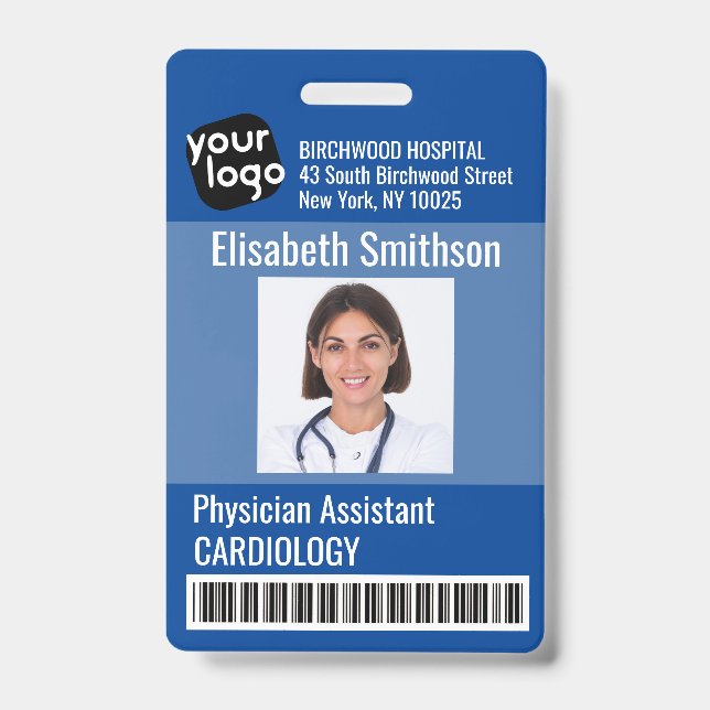    Modern Personalized Physician Assistant ID Card Badge (Front)