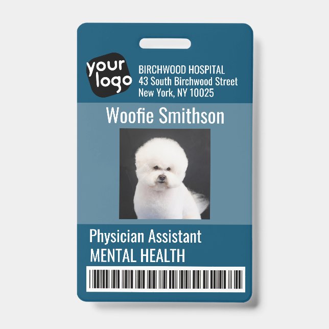    Modern Personalized Physician Assistant ID Card Badge (Front)