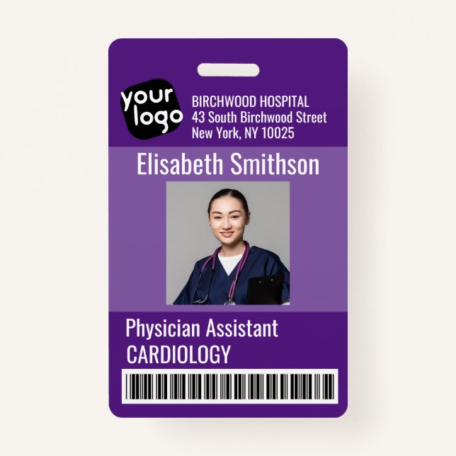    Modern Personalized Physician Assistant ID Card Badge (Front)