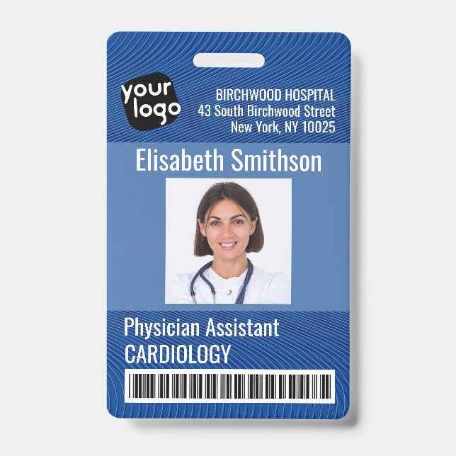 Modern Personalized Physician Assistant ID Card Badge (Front)