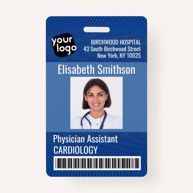 Modern Personalized Physician Assistant ID Card Badge | Zazzle