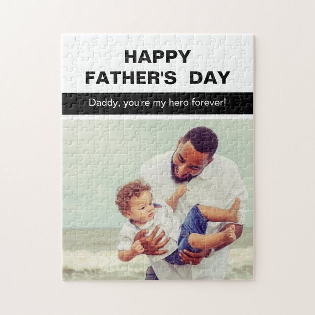 Modern Personalized Picture Gifts for Dad Fathers  Jigsaw Puzzle (Vertical)