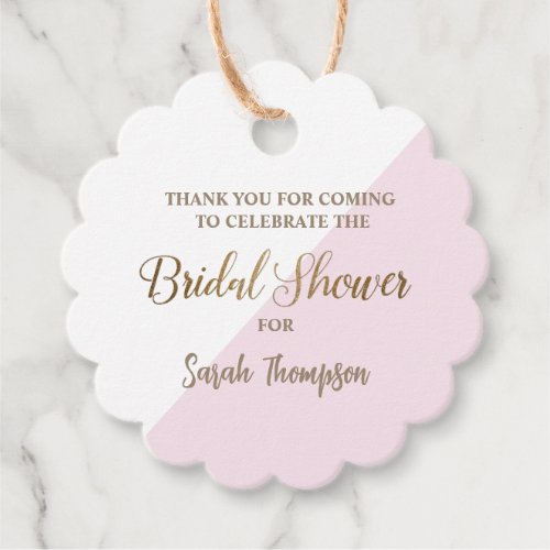 Modern Personalized Pink Gold Bridal Shower  Favor Tags