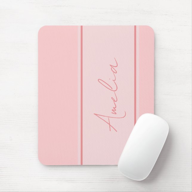 Modern Personalized Pink Mouse Pad (With Mouse)
