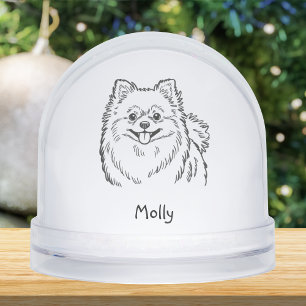 Modern Personalized Pomeranian Dog Christmas Snow Globe