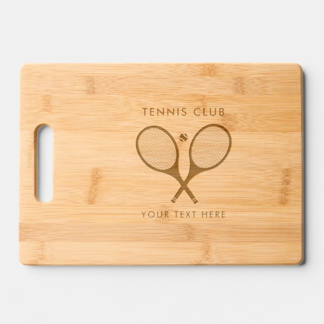 Modern Personalized Preppy Tennis  Engraved Cutting Board (Front)
