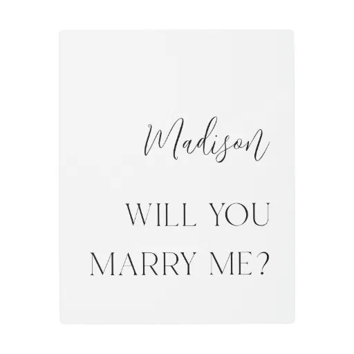 Modern Personalized Proposal  Metal Print