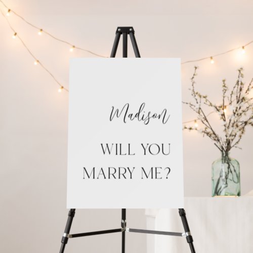Modern Personalized Proposal Sign